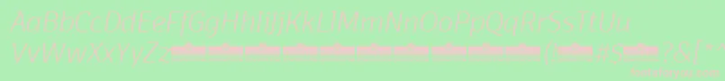 DomotikaExtralightItalicTrial Font – Pink Fonts on Green Background