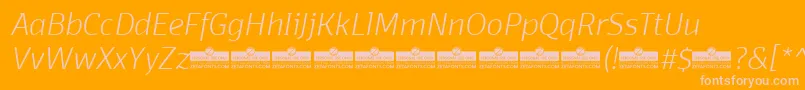 DomotikaExtralightItalicTrial Font – Pink Fonts on Orange Background