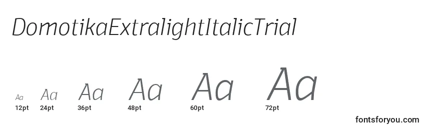 DomotikaExtralightItalicTrial Font Sizes
