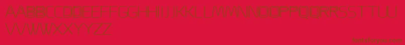 ACappella-Schriftart – Braune Schriften auf rotem Hintergrund