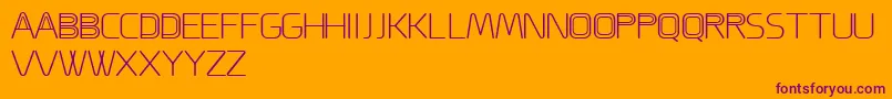 ACappella-Schriftart – Violette Schriften auf orangefarbenem Hintergrund