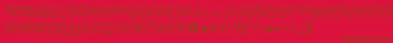 フォントSan – 赤い背景に茶色の文字