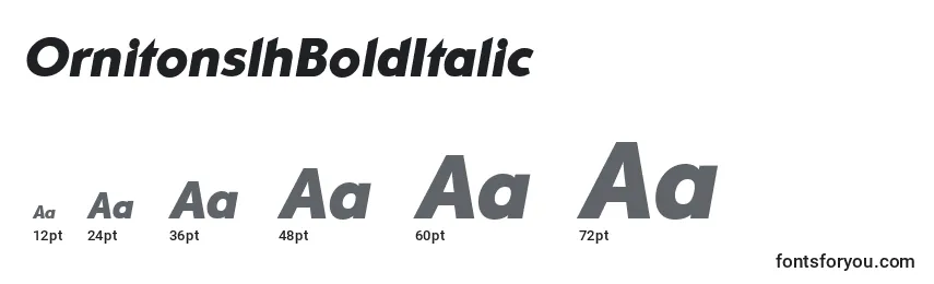 OrnitonslhBoldItalic Font Sizes