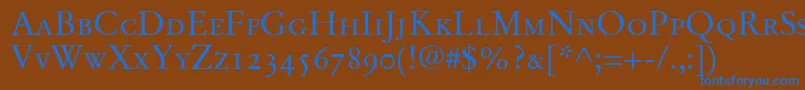 StempelGaramondRomanSmallcapsOldstyleFigures Font – Blue Fonts on Brown Background