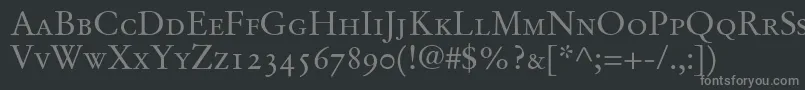 Шрифт StempelGaramondRomanSmallcapsOldstyleFigures – серые шрифты на чёрном фоне