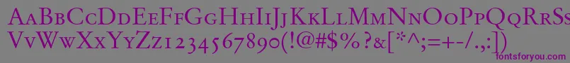 StempelGaramondRomanSmallcapsOldstyleFigures Font – Purple Fonts on Gray Background