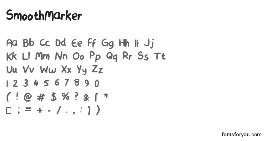 Schriftart SmoothMarker – Alphabet, Zahlen, spezielle Symbole