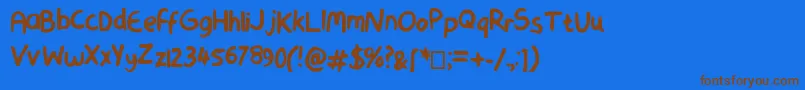 SmoothMarker Font – Brown Fonts on Blue Background