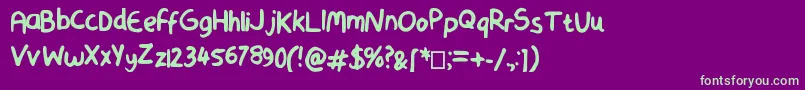 SmoothMarker Font – Green Fonts on Purple Background