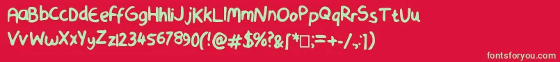 SmoothMarker Font – Green Fonts on Red Background