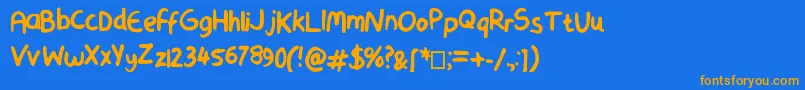 SmoothMarker Font – Orange Fonts on Blue Background