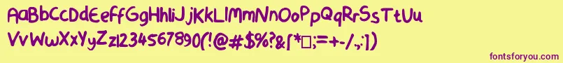 SmoothMarker-fontti – violetit fontit keltaisella taustalla