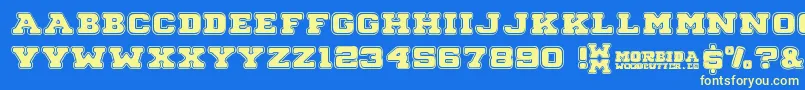 Morbida Font – Yellow Fonts on Blue Background