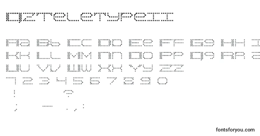 Schriftart QzTeletypeii – Alphabet, Zahlen, spezielle Symbole