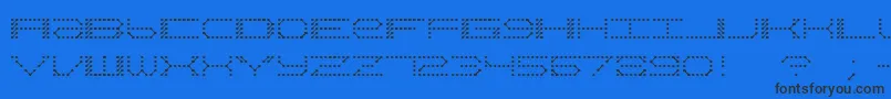 Czcionka QzTeletypeii – czarne czcionki na niebieskim tle