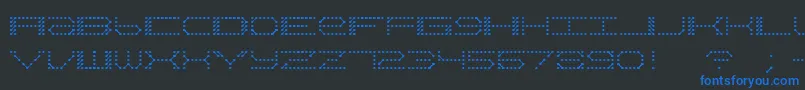 QzTeletypeii-Schriftart – Blaue Schriften auf schwarzem Hintergrund