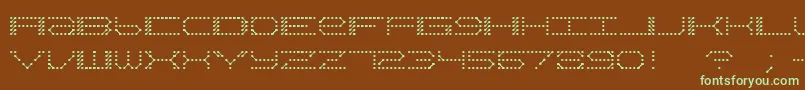 QzTeletypeii Font – Green Fonts on Brown Background