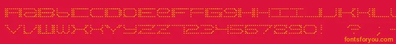 QzTeletypeii Font – Orange Fonts on Red Background