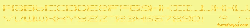 QzTeletypeii Font – Orange Fonts on Yellow Background