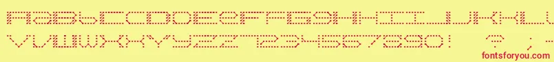 QzTeletypeii Font – Red Fonts on Yellow Background