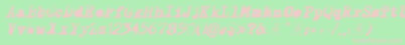 XClassifiedItalic Font – Pink Fonts on Green Background