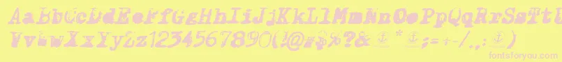 XClassifiedItalic Font – Pink Fonts on Yellow Background