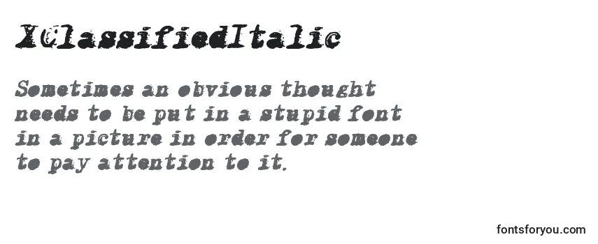 XClassifiedItalic Font