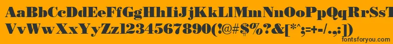 BostonblackRegular Font – Black Fonts on Orange Background