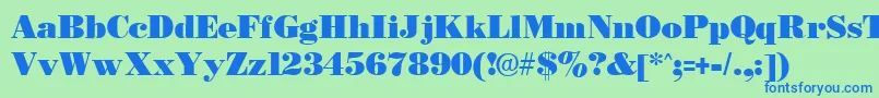 フォントBostonblackRegular – 青い文字は緑の背景です。