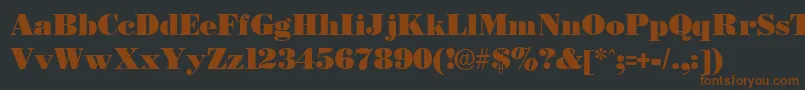 BostonblackRegular Font – Brown Fonts on Black Background