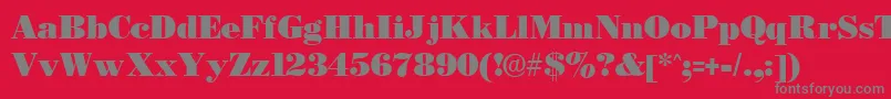 Czcionka BostonblackRegular – szare czcionki na czerwonym tle