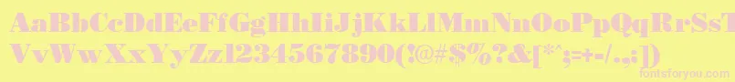 BostonblackRegular Font – Pink Fonts on Yellow Background