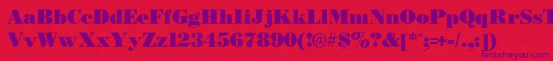 BostonblackRegular Font – Purple Fonts on Red Background