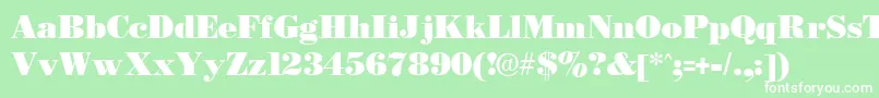 フォントBostonblackRegular – 緑の背景に白い文字