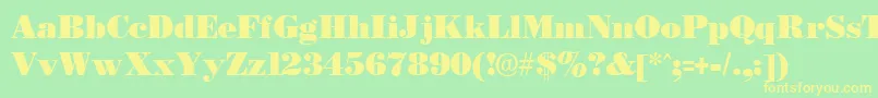 BostonblackRegular Font – Yellow Fonts on Green Background