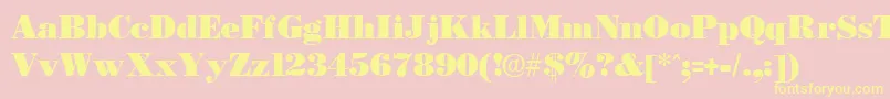 Saiba mais sobre a fonte BostonblackRegular Fonte BostonblackRegular – fontes amarelas em um fundo rosa