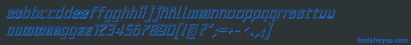 Шрифт ArchityposhadowOblique – синие шрифты на чёрном фоне