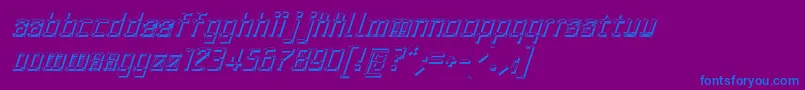 ArchityposhadowOblique Font – Blue Fonts on Purple Background