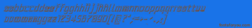 フォントArchityposhadowOblique – 茶色の文字が青い背景にあります。