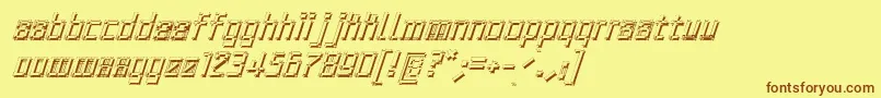Шрифт ArchityposhadowOblique – коричневые шрифты на жёлтом фоне