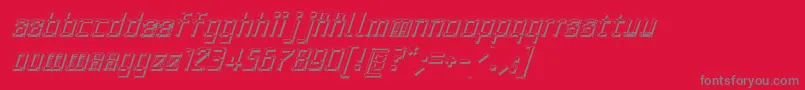 フォントArchityposhadowOblique – 赤い背景に灰色の文字