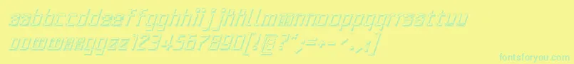 フォントArchityposhadowOblique – 黄色い背景に緑の文字