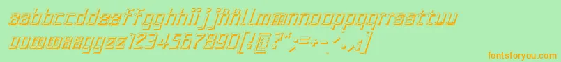 フォントArchityposhadowOblique – オレンジの文字が緑の背景にあります。