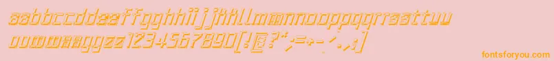 フォントArchityposhadowOblique – オレンジの文字がピンクの背景にあります。