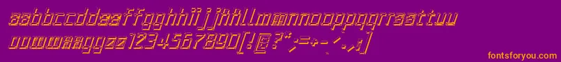 フォントArchityposhadowOblique – 紫色の背景にオレンジのフォント