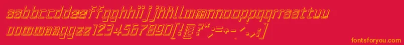 Шрифт ArchityposhadowOblique – оранжевые шрифты на красном фоне