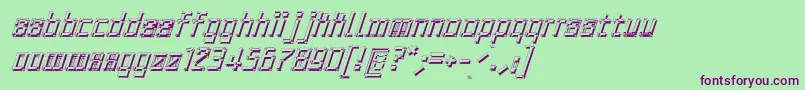 Шрифт ArchityposhadowOblique – фиолетовые шрифты на зелёном фоне