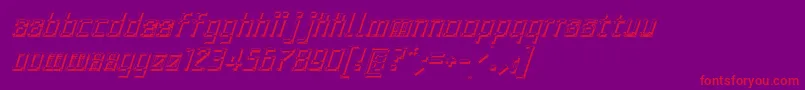 ArchityposhadowOblique-Schriftart – Rote Schriften auf violettem Hintergrund