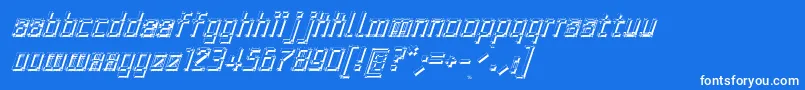 ArchityposhadowOblique Font – White Fonts on Blue Background