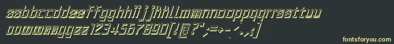 ArchityposhadowOblique Font – Yellow Fonts on Black Background